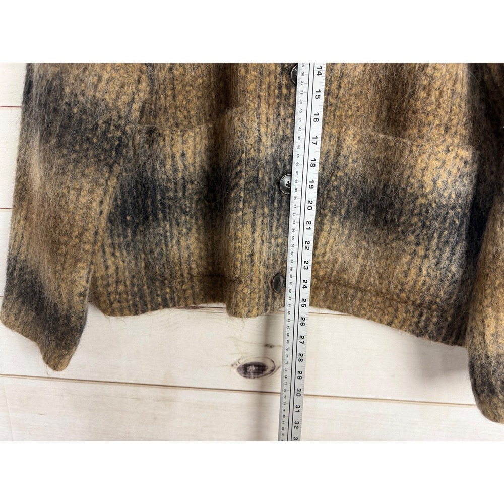 Madewell Jacket Womens XL Alpaca Wool Blend Plaid Shacket Fuzzy Button Front - Picture 5 of 7